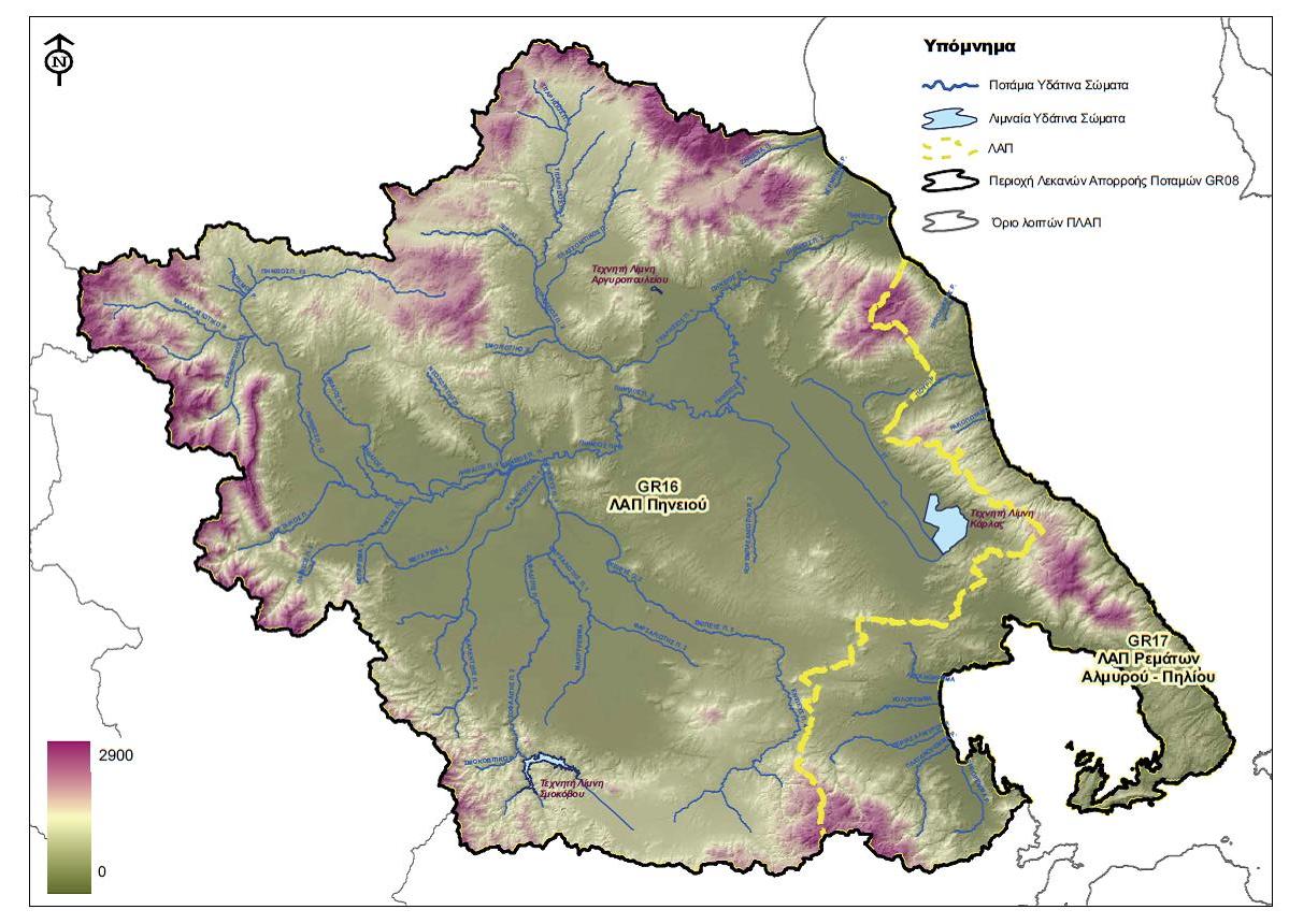 Μορφολογικός Χάρτης : Υδατικό Διαμέρισμα Θεσσαλίας