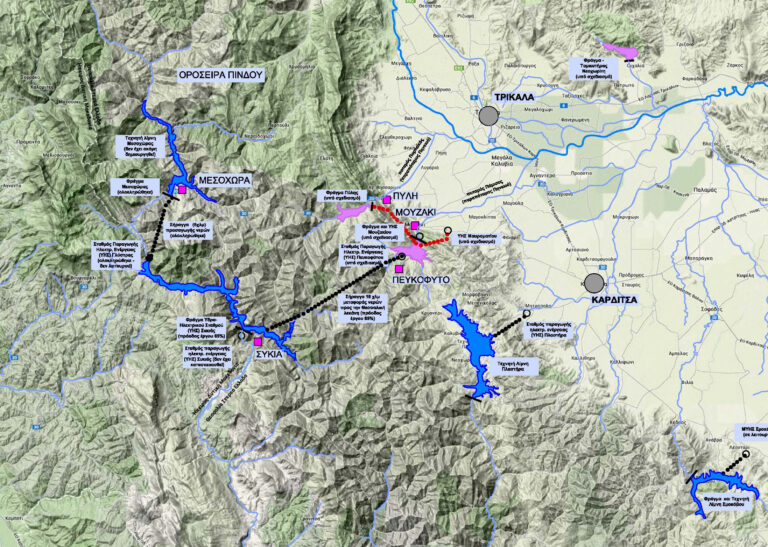 Map of Upper Acheloos Projects
